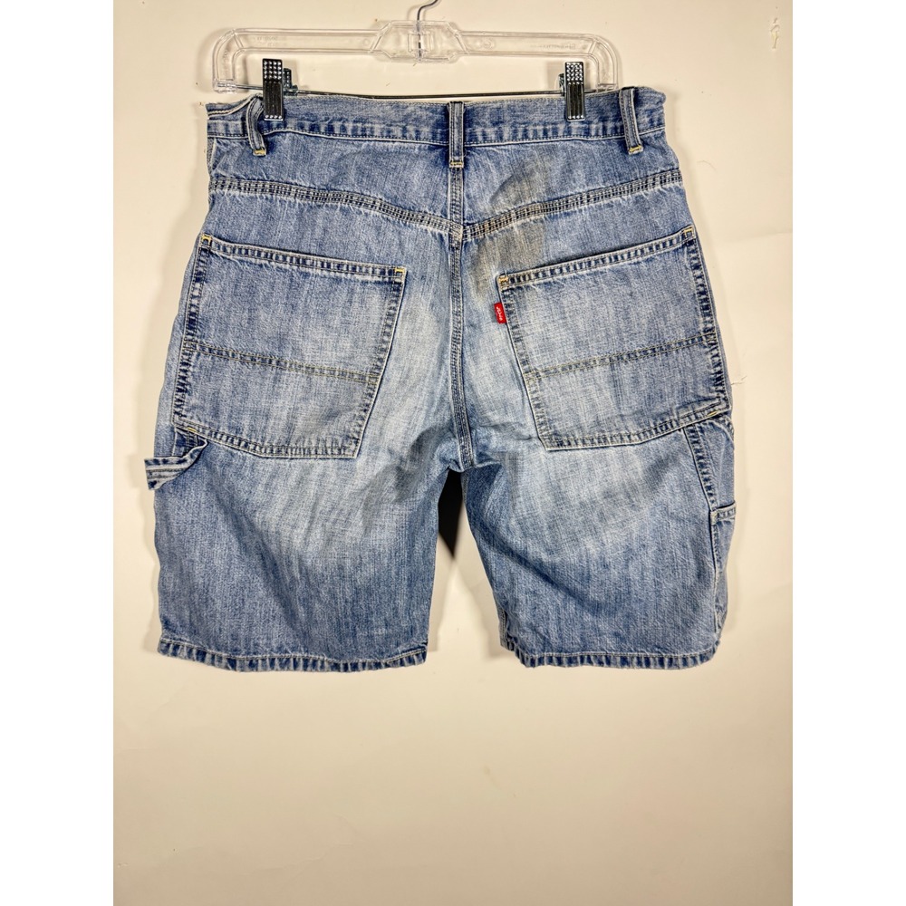 Levis Carpenter Denim Shorts Mens W32 Light Wash Blue Utility Workwear Jean Y2K